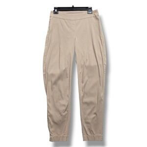 Slim Sation Skinny Pant Womens 10 Beige Pull On Notch Hem Mid Rise